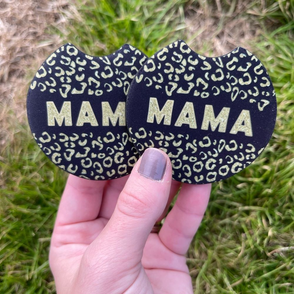 Mama Animal Print Car Coaster | Animal Print Car Coaster Set  | Car Accessories